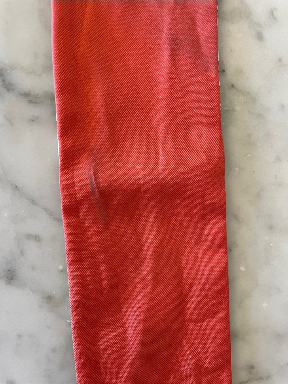 COACH Orange Floral Silk Twilly Skinny Scarf with White Monogram Logo - Picture 15 of 15